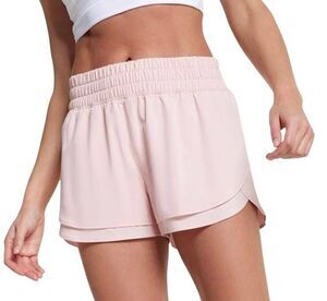 Calla Light Pink Layered Running Shorts Size M